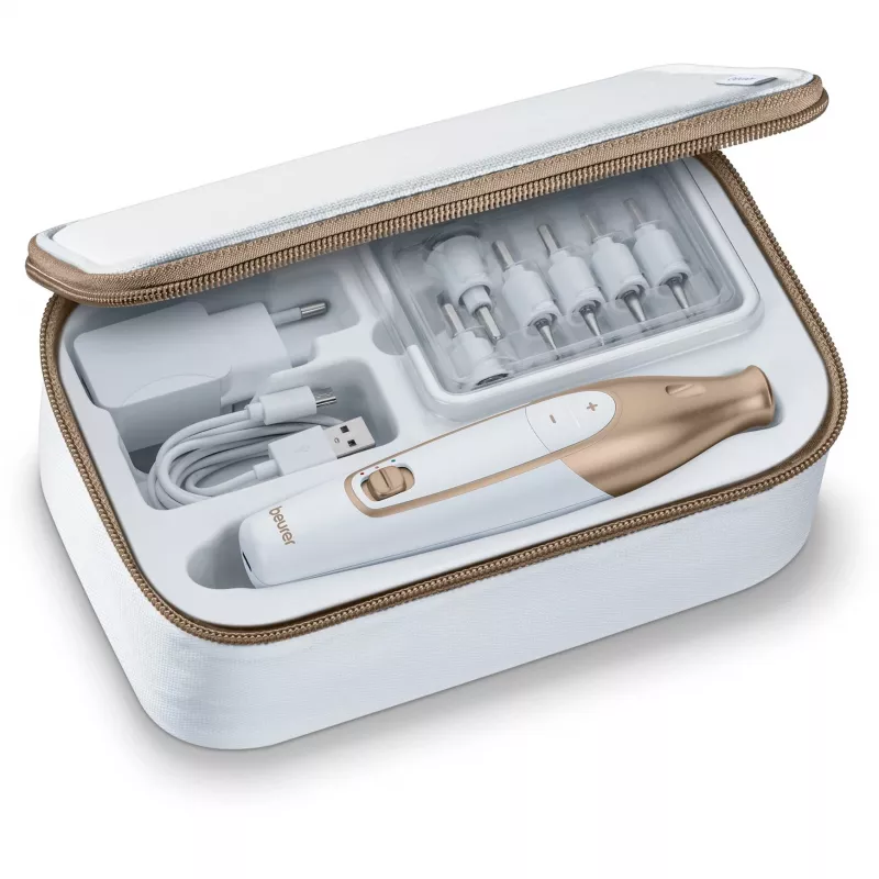 Manicure Pedicure Set Beurer MP64 white with 10 attachments - electric file for nails