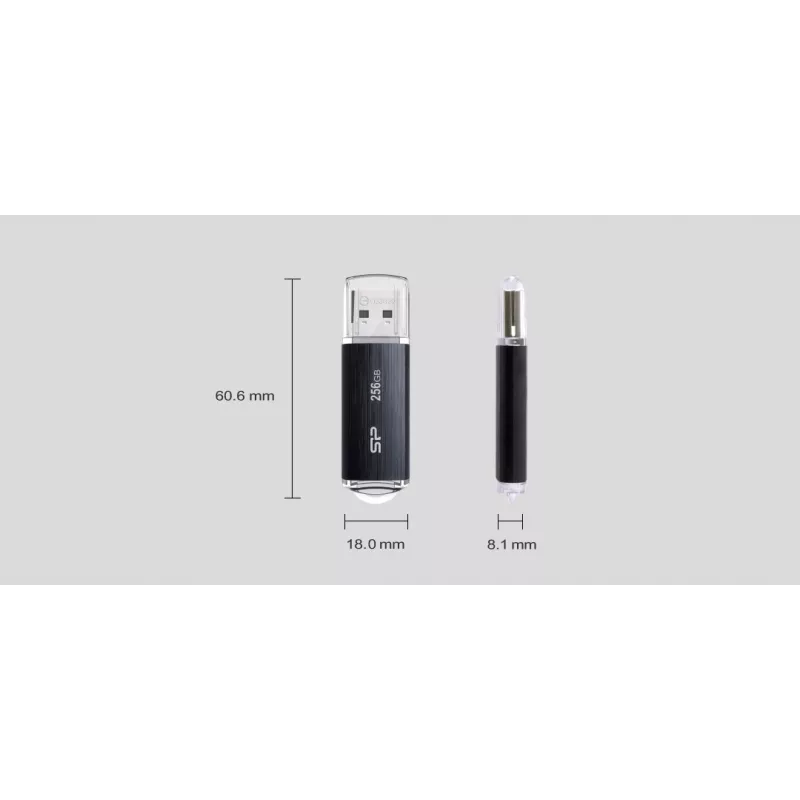 SILICON POWER Blaze B02 Pendrive USB flash drive 256 GB USB Type-A 3.2 Gen 1 (SP256GBUF3B02V1K) Black