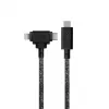 Charging and data cable native union Belt Cable Duo Pro USB-C to USB-C and Lightning Black