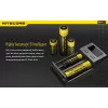 Battery Charger Nitecore NEW i2 — 2‑bay charger for LiFePO4, Li‑Ion, NiMH; input 100–240V; output 9–12V; supports AAAA/C/D/AAA/AA; black