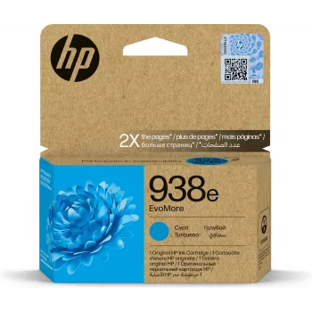 Ink cartridge HP 938e EvoMore Cyan – standard yield, single pack, ~1650 pages