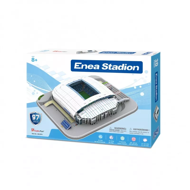 3D Puzzle cubicfun Lech Poznan Stadium model – scale assembly stadium replica, cardboard pieces, model number 306-20257
