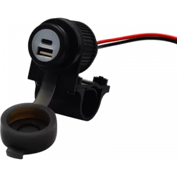 Albrecht Duo USB A+C Socket Outlet Motorcycle 12/24V (73701)