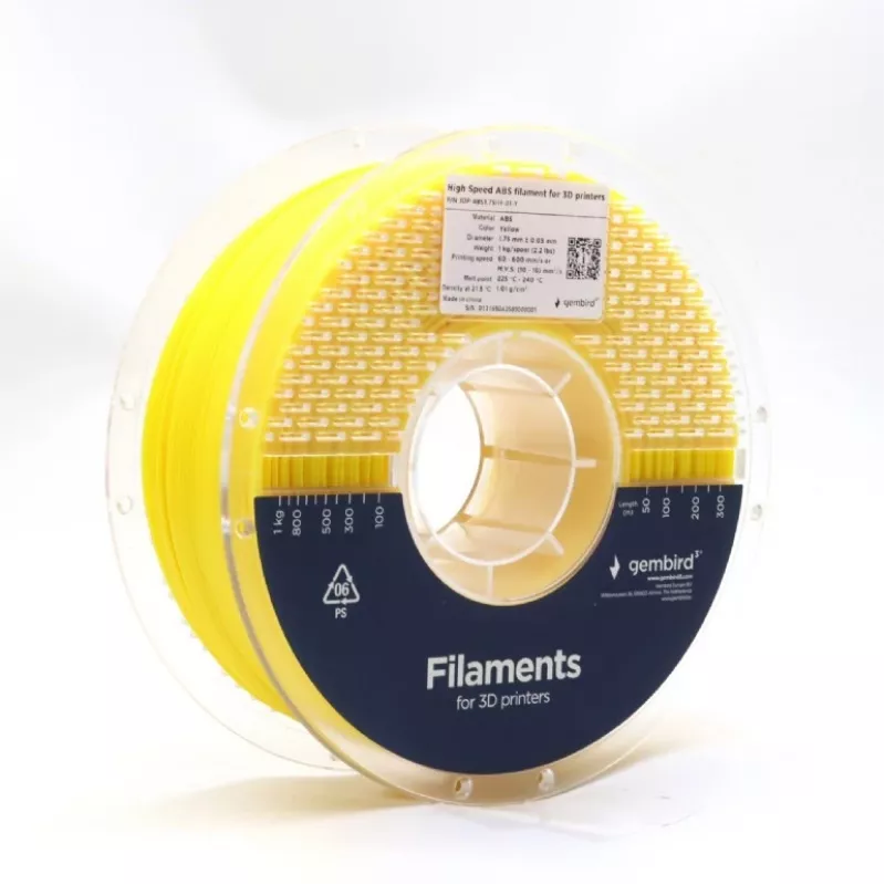 3D printing filament Gembird ABS 1.75 mm Yellow 1 kg