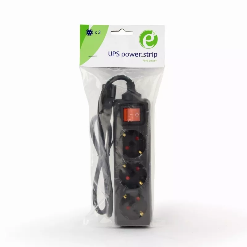 Gembird EG-PSU3-01 power extension 0.6 m 3 AC outlet(s) Indoor Black