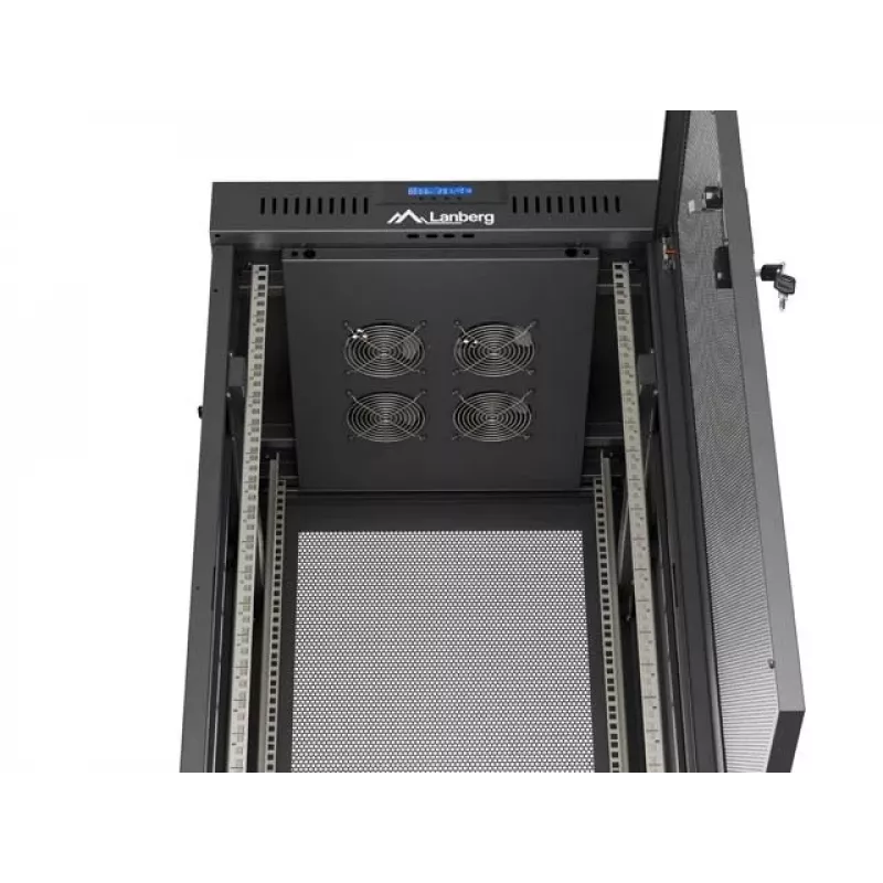 Rack cabinet LANBERG FF01-6624-23BL 24U freestanding 19 inch 600×600 mm IP20 black