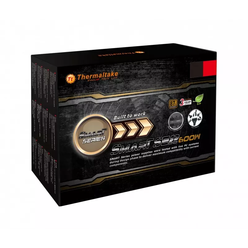 Power supply unit Thermaltake Smart SE2 600W ATX semi-modular, 86% efficiency, 120 mm fan