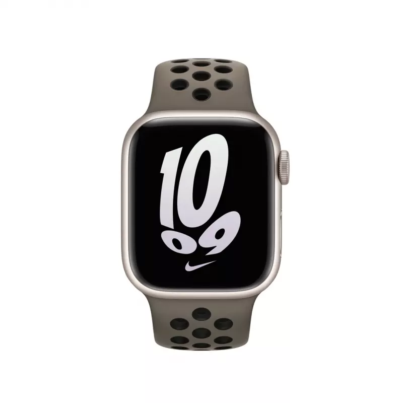 Band for Apple smartwatch, 41mm Olive Grey/Black Nike Sport Band, fluoroelastomer, wrist 130–200 mm