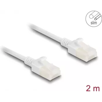 Network Cable DeLOCK RJ45 Cat.6A plug to plug 2m white