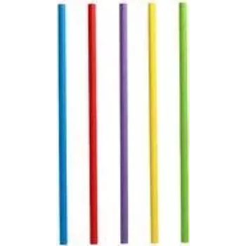 100 PAPSTAR straws pure assorted colours (88481)