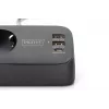 Power strip DIGITUS 3-way with 2×USB-A & 1×USB-C, 3 AC outlets Type E/F, 1.5 m cable, black