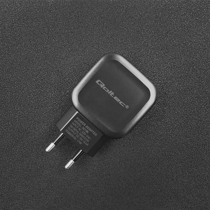 Qoltec 50188 mobile device charger Laptop, Smartphone, Smartwatch, Tablet, Telephone, Universal Black AC, DC Indoor