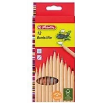 Pen and pencil set HERLITZ 8660086 — wooden housing, multi-colour writing, 12 pcs