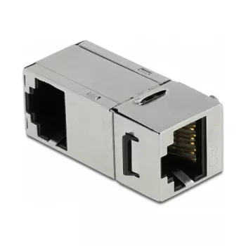 DeLOCK Keystone Module RJ45 jack to RJ45 jack Cat.6A 90° angled