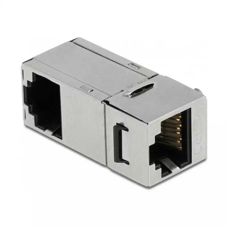 DeLOCK Keystone Module RJ45 jack to RJ45 jack Cat.6A 90° angled