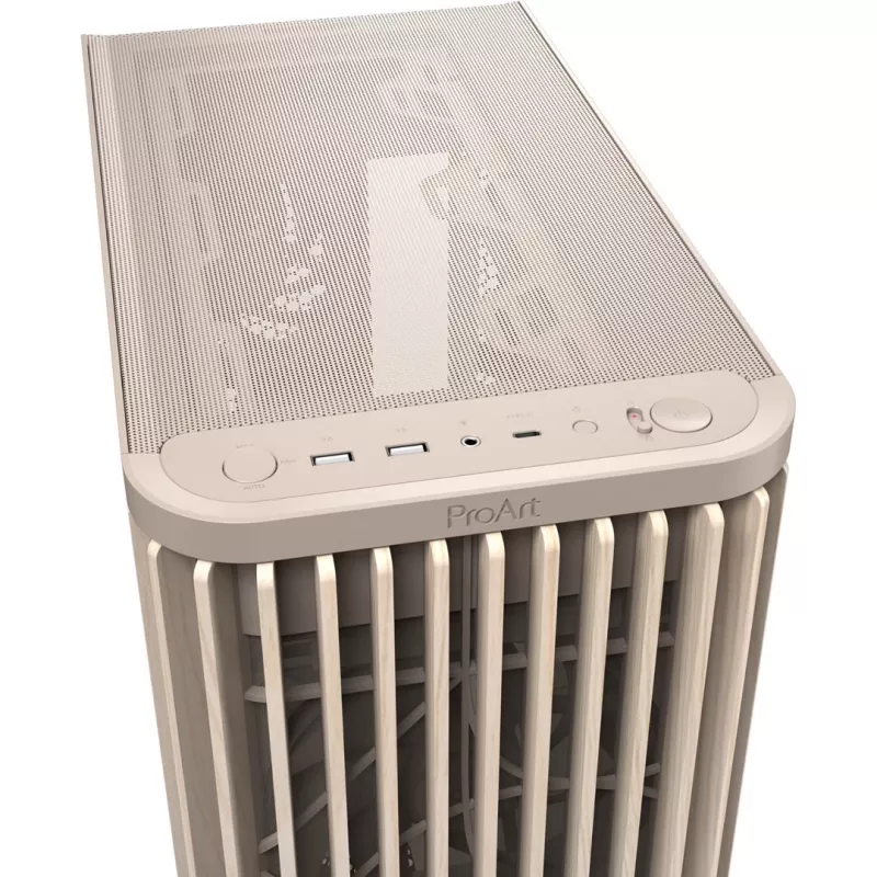 PC Case ASUS PROART PA401 WOOD TG PWM BEIGE housing — ATX, 503×225×412 mm, 2×3.5 inch/2×2.5 inch, GPU up to 315 mm