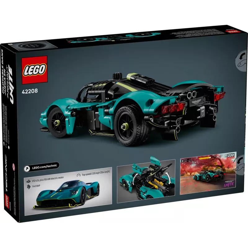 LEGO Technic construction set Aston Martin Valkyrie model 1:8 scale, 707 pieces, recommended age 9+