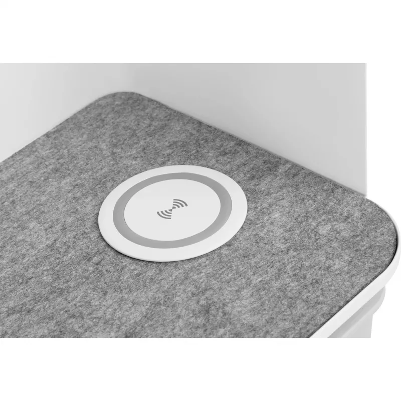 Digitus Desktop Organizer with Qi Charger Steel Grey White 1 Drawer