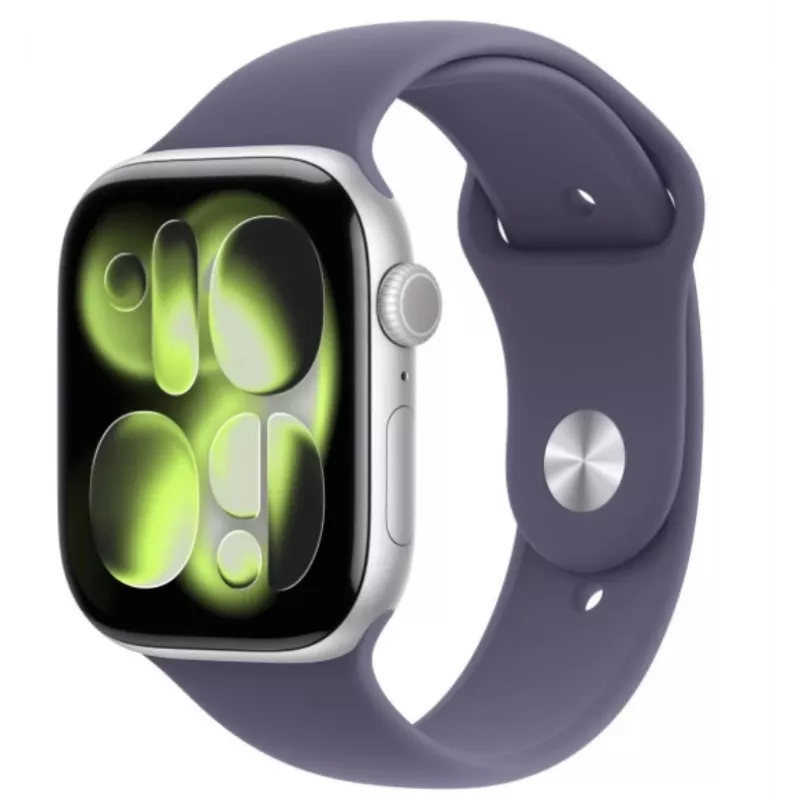 Apple Watch Series 11 GPS + Cellular 42mm Silver Aluminium Case with Purple Fog Sport Band - M/L