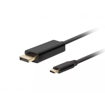 Video cable adapter LANBERG CA-CMDP-10CU-0030-BK, 3 m, USB Type-C to DisplayPort, 4K@60Hz/144Hz support