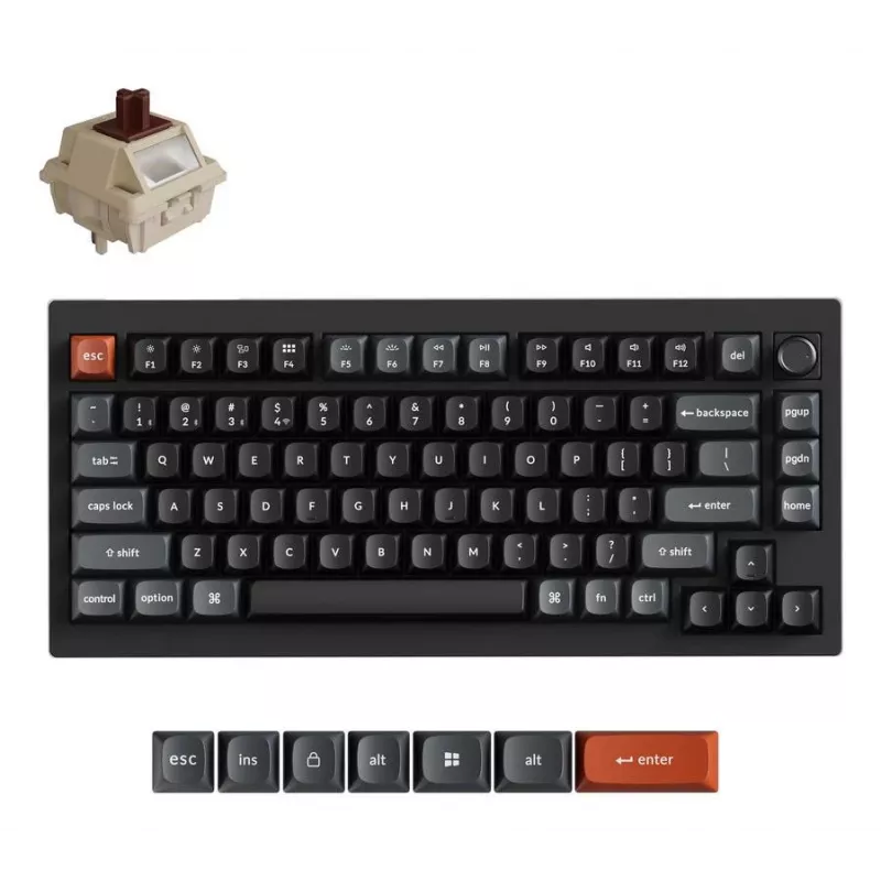 Mechanical Keyboard Keychron V1 Ultra 8K — 75% QWERTY, Bluetooth, Wired, RGB, Black