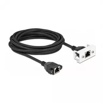 DeLOCK Network Extension Cable Cat.6A 5m S/FTP RJ45 Black