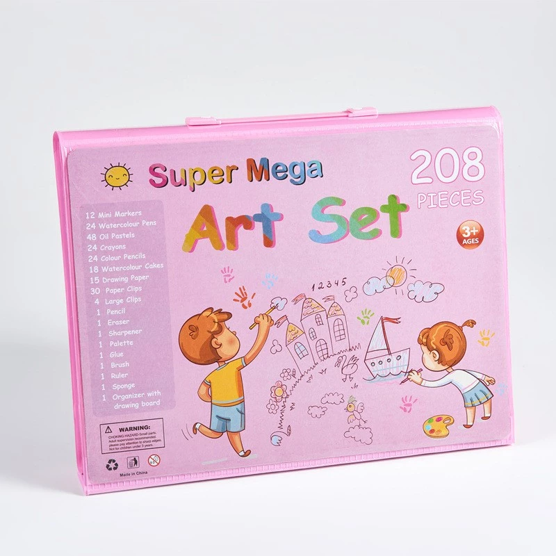 Art set Extralink 208-piece — painting supplies kit with brushes, paints, pencils