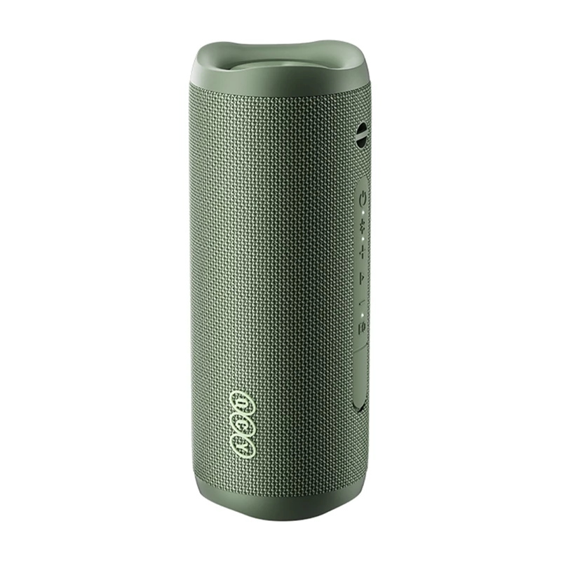 Wireless speaker QCY SP7 green Bluetooth 5.0 portable, rechargeable battery, compact design