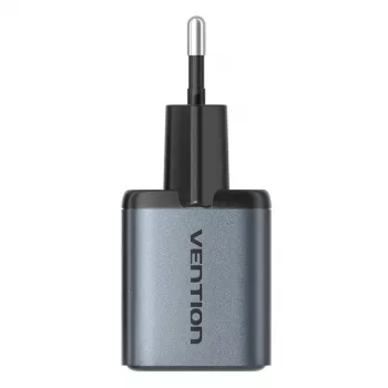 Vention FEWH0-EU 30W GaN charger — 1× USB-C, 1× USB-A, 30 W, black