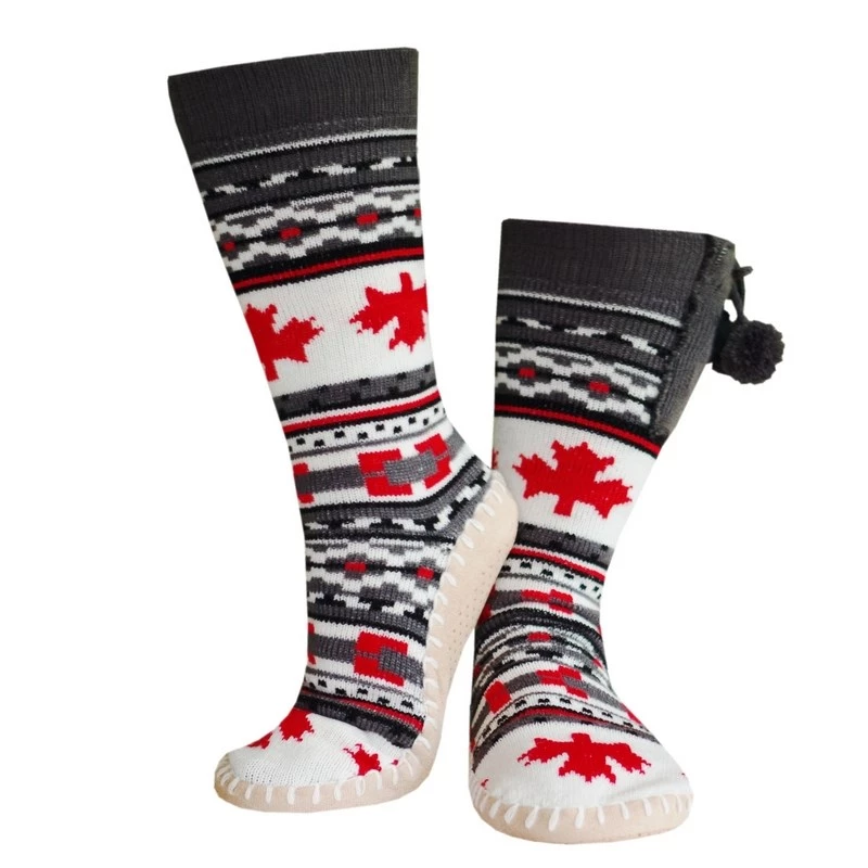 Slipper boot Glovii GQ4M unisex — winter polyester upper, synthetic outsole, carbon fibres, uni size, multi-pattern (grey/red/white)