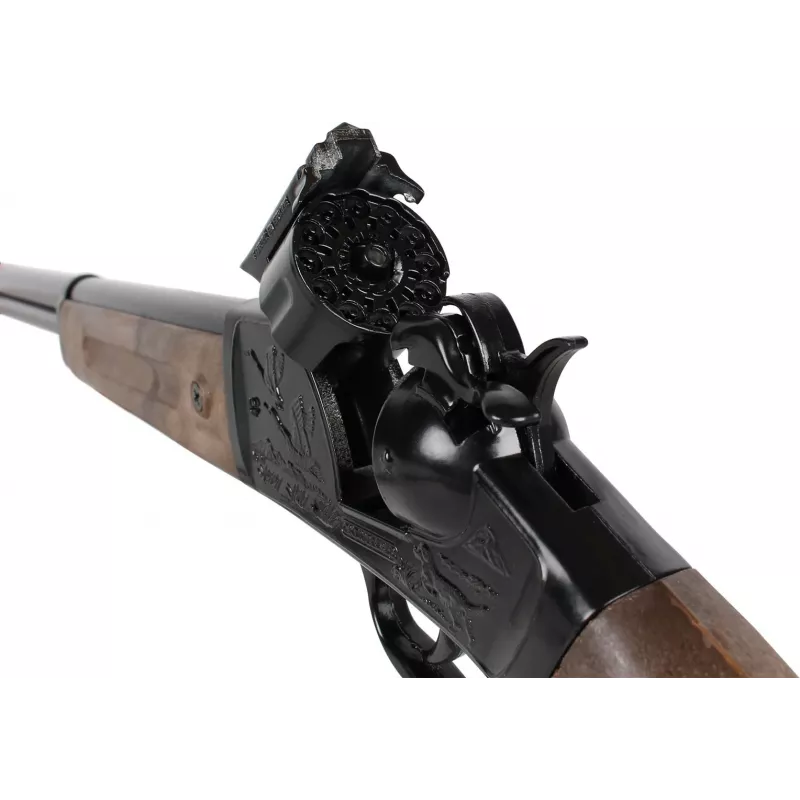 Toy metal shotgun Pulio 15597/6, 12-round, spring-powered dart launcher