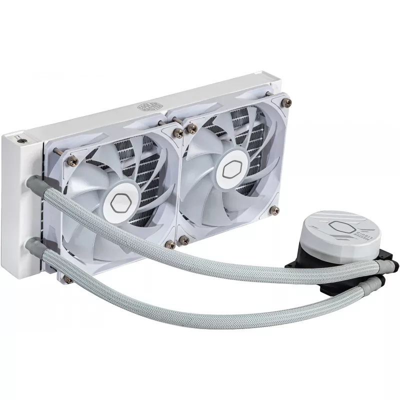 Liquid cooling kit Cooler Master MasterLiquid 240L Core ARGB White — 240 mm radiator, 120 mm fans, supports LGA1700/AM5/AM4 and older sockets
