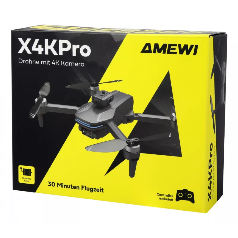 Amewi X4KPro, 4 Rotoren, 3840 x 2160 Pixel, 1500 mAh, Grey