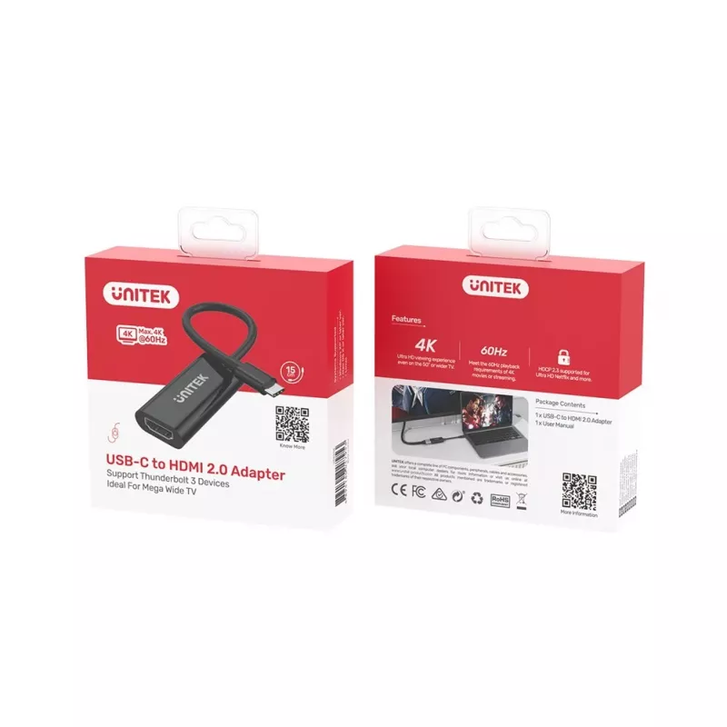 UNITEK V1421A USB graphics adapter Black