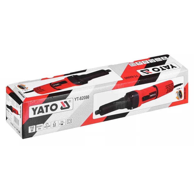 Yato YT-82080 Straight Grinder, 750 W, 6 mm Collet, 30000 RPM