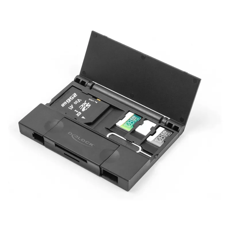 Card Reader DeLOCK 91014 USB 3.2 Gen 1 Type-A/Type-C Black MicroSD SD