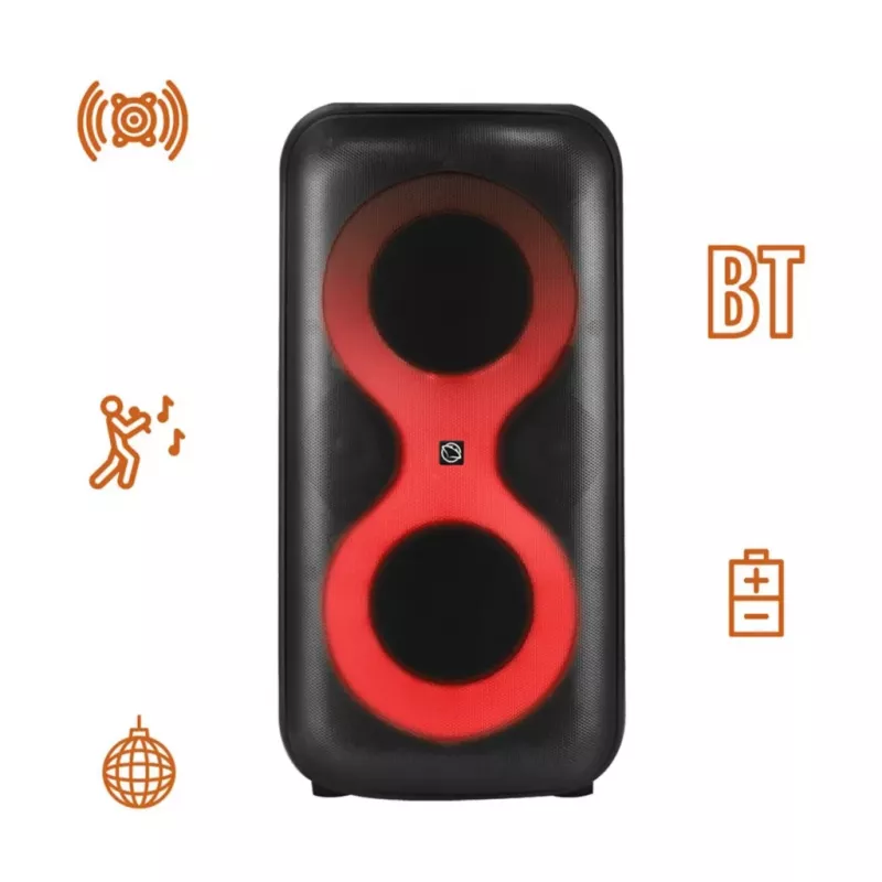 Portable music center MANTA SPK0401B100 Bluetooth speaker, 100 W peak, FM radio, karaoke, built-in battery, X-BASS