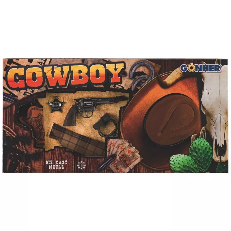Toy cowboy set Pulio model 155880/0 with hat — Gonher accessory