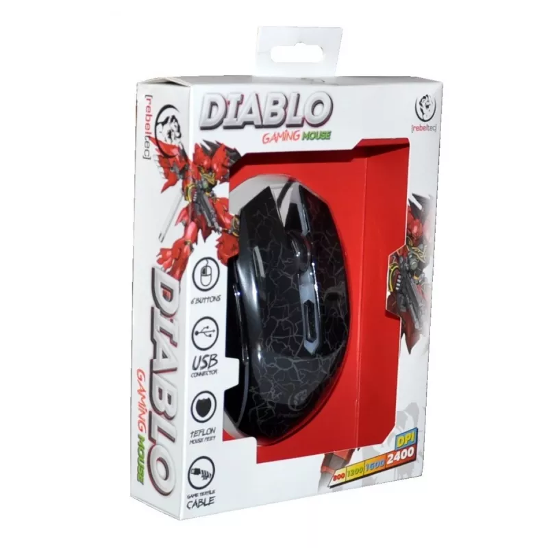 Rebeltec Diablo - mouse - optical - 6 buttons - wired - USB