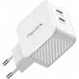 65W DUAL USB-C (PD) QC3.0 Charger GaN (White, PD 3.0, QC 3.0)