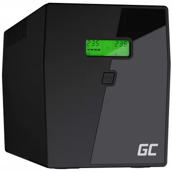 Uninterruptible Power Supply Green Cell UPS09 — Line-Interactive 3 kVA / 1400 W, 230 V, LCD, Tower, 5x Type F outlets