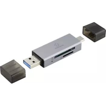 Renkforce RF-PCR-400 External USB 3.0 Card Reader, Space Grey (RF-6179482)