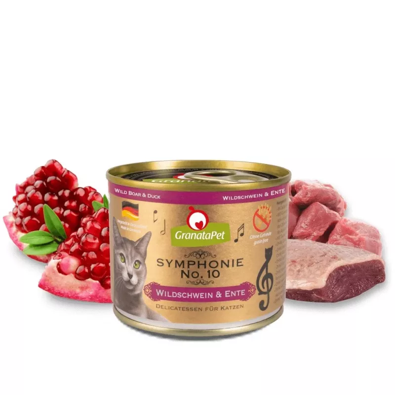 Wet cat food Fox4Pets Symphonie No.10 Wild boar and duck 200 g, complete adult feed, 78% moisture