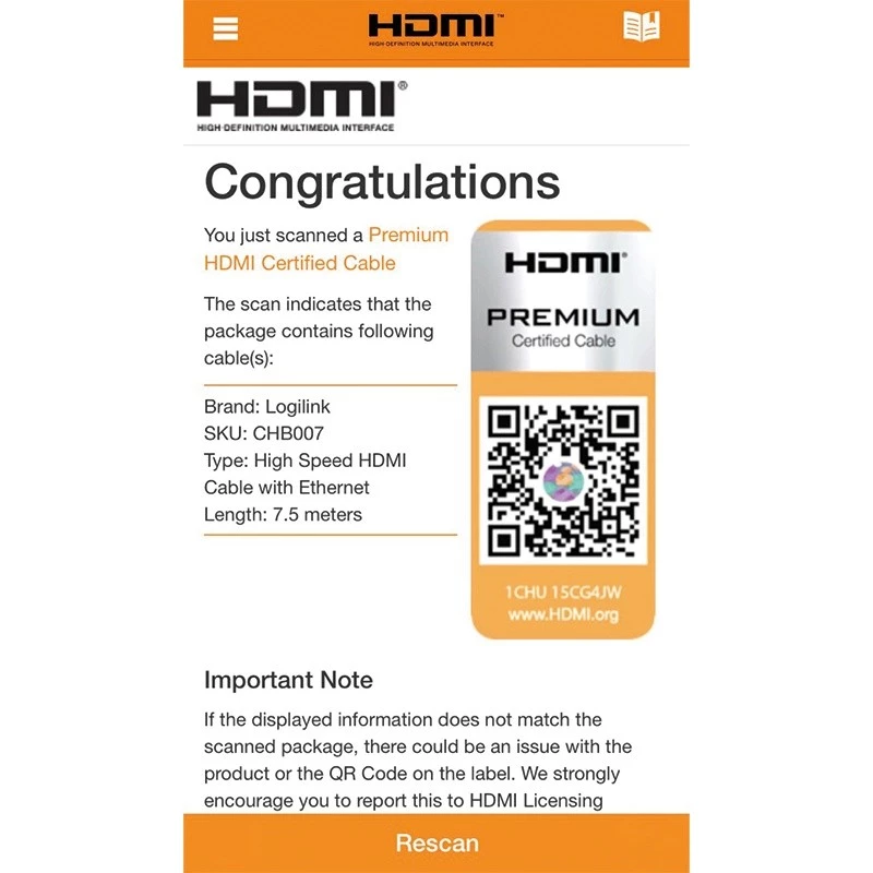 HDMI Cable LogiLink CHB007 7.5m