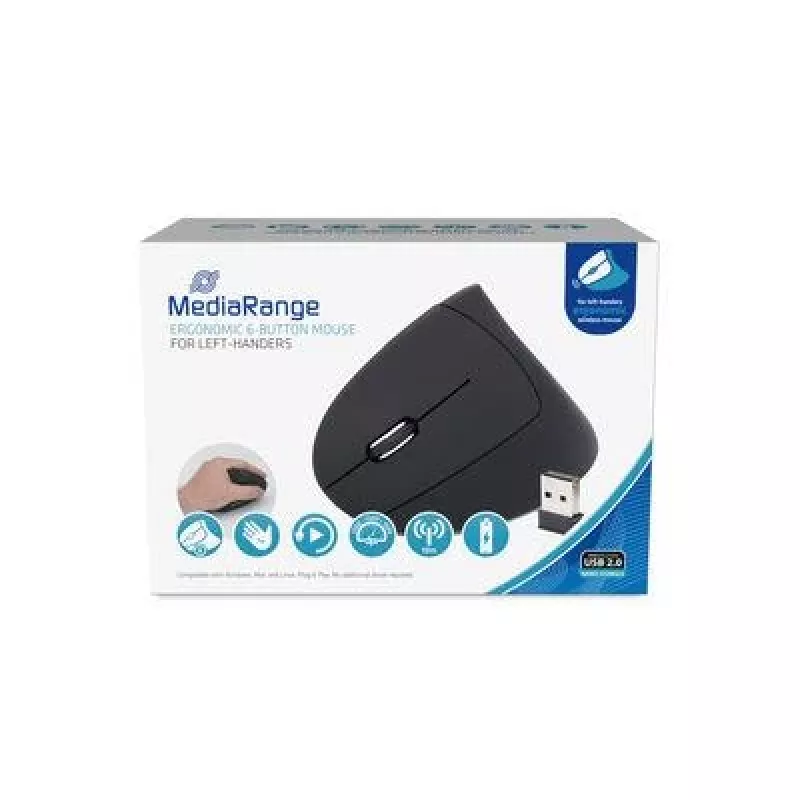 Mouse USB Optical Wrl 6-BUTTON/LEFT Black MROS233 Mediarange