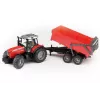 Tractor model BRUDER Massey Ferguson 7480 with tipping trailer