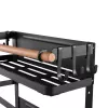 MACLEAN MC-910 Magnetic Kitchen Shelf Organizer with Towel Bar and 5 Hooks, Black, 5 kg Load Capacity