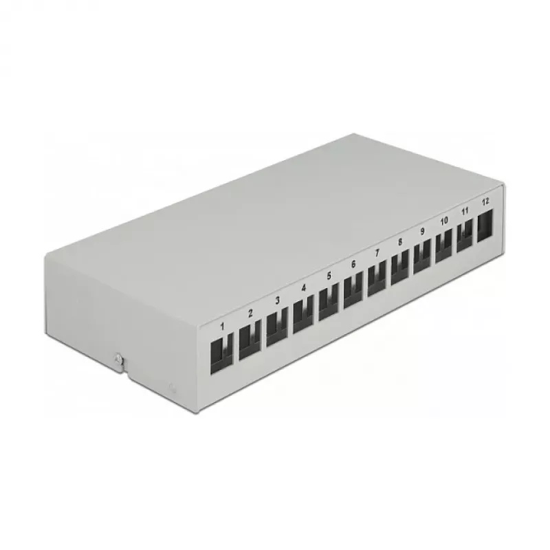 Patch Panel DeLOCK Keystone 12 Port Grey