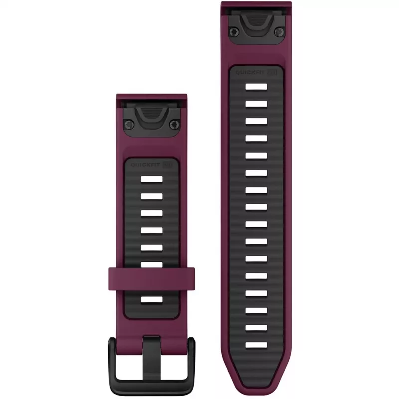 Silicone watch band GARMIN Quickfit 010-13391-04, 20 mm, Graphite/Red
