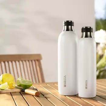 Bottle for carbonator BRITA 1046735 — stainless steel, 1 L, 93 mm Ø, 305 mm height